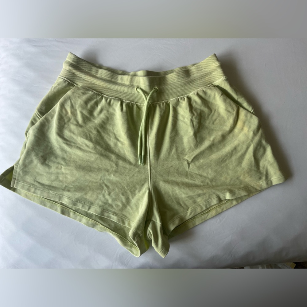 Light green women sweat shorts